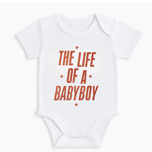 The Life Of A Baby Boy Baby Bodysuit, Funny New Born New Parent Baby Onesie®, New Mom Gift, Baby Shower Gift , Short Sleeve Tee Bella