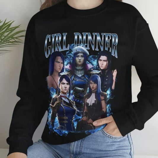 Girl Dinner Caitlyn Shirt, Vintage Caitlyn Arcane Shirt, Game League of Legend Shirt, Arcane Anime Shirt